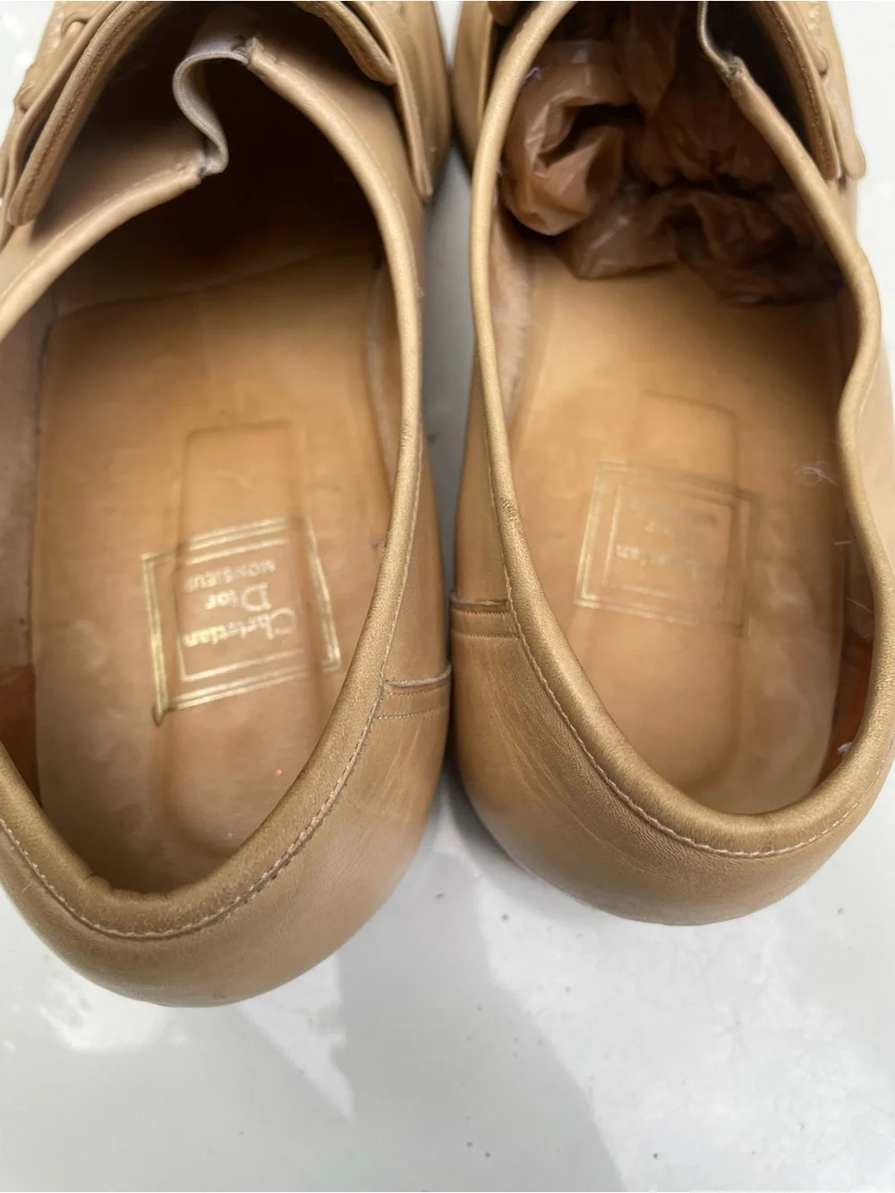 Christian Dior Vintage Mens Leather Loafers Size 13 Medium